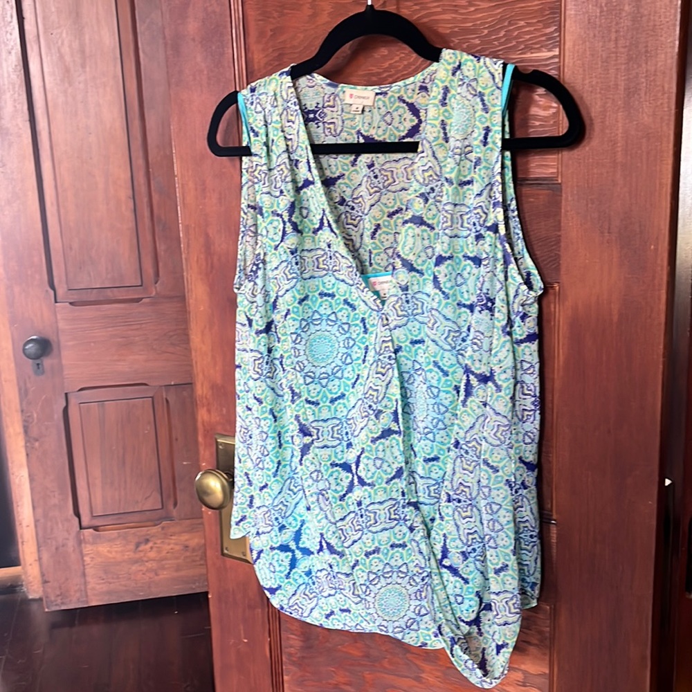 Medium, worn Daniel Cremieux blouse with cami. Very good condition and made well